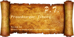 Pressburger Tiborc névjegykártya